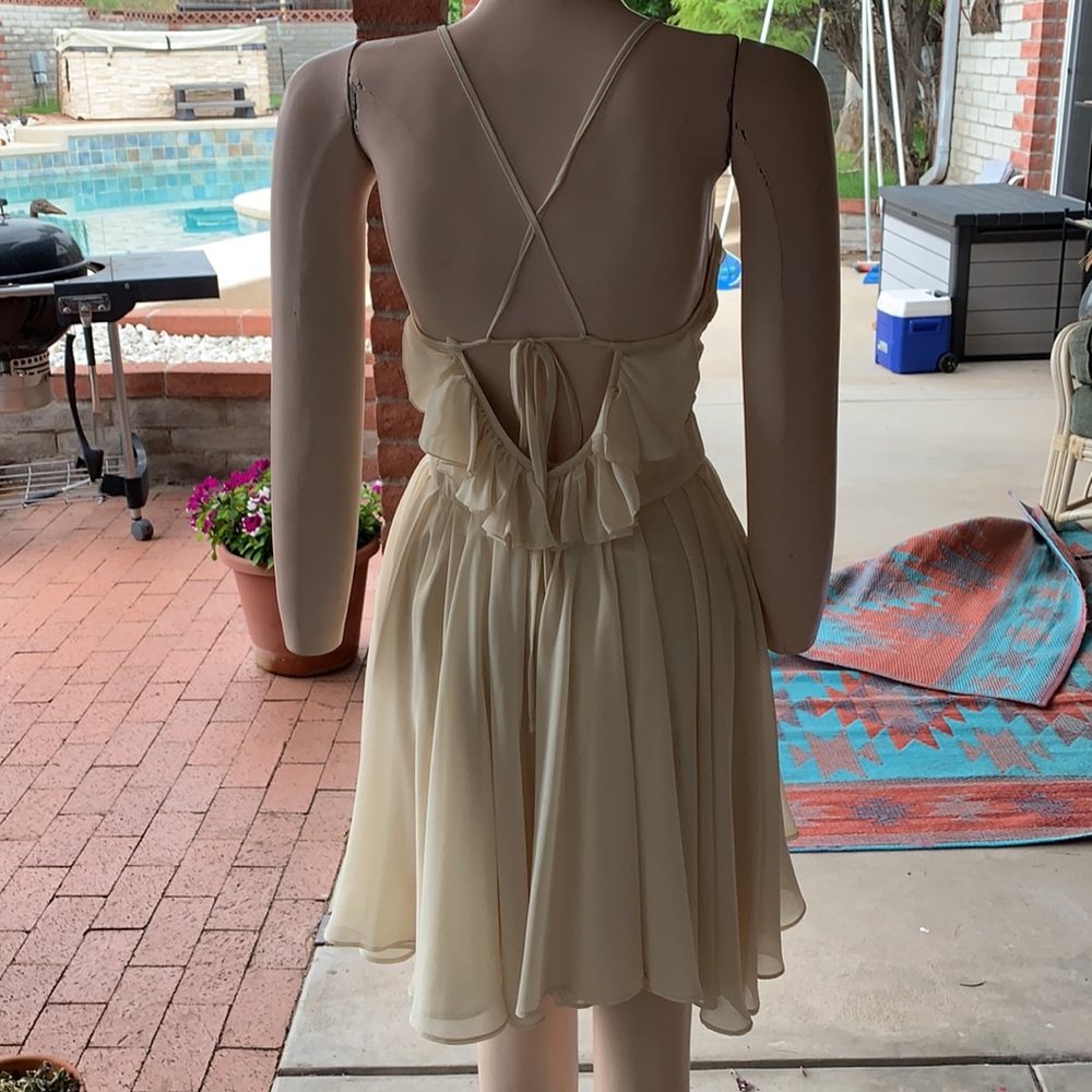Beautiful Cream Ruffle Dress - Picture 4 of 9